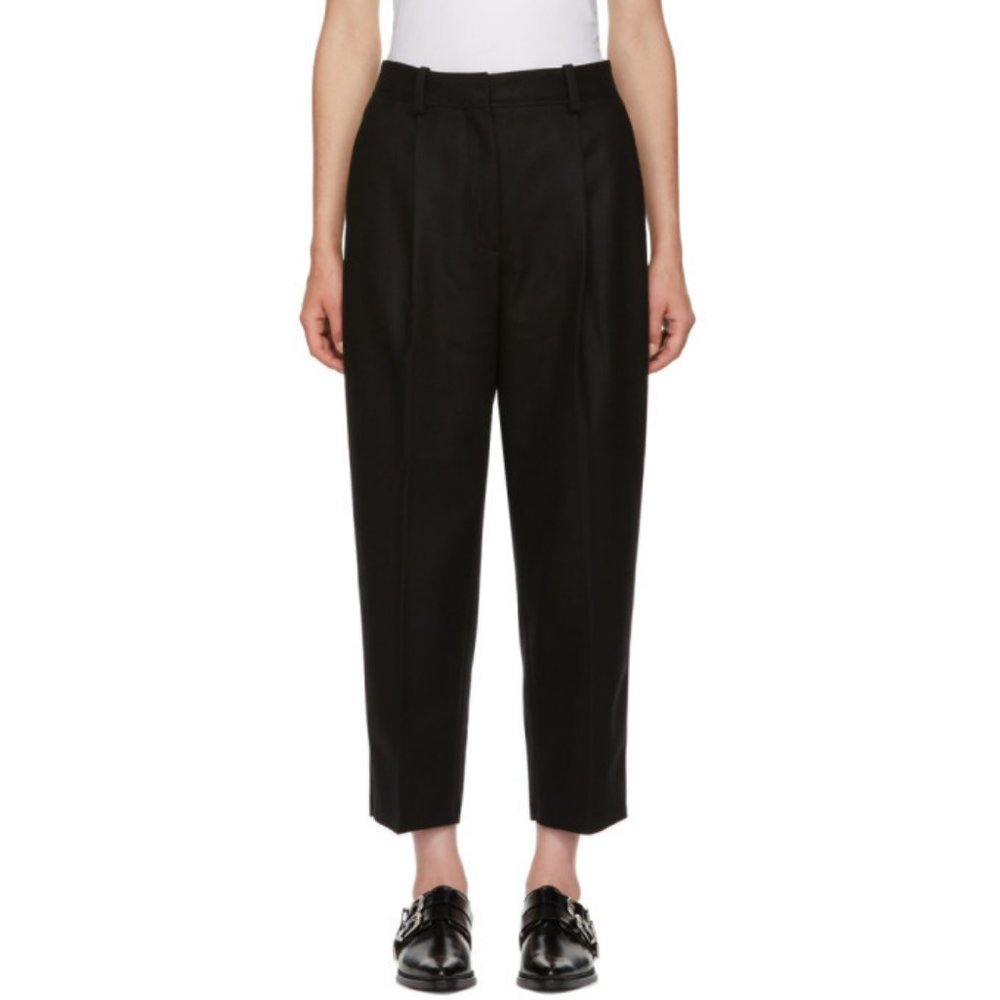 Acne Studios Pleated Wool Trousers Black Size EU 32 / US 2